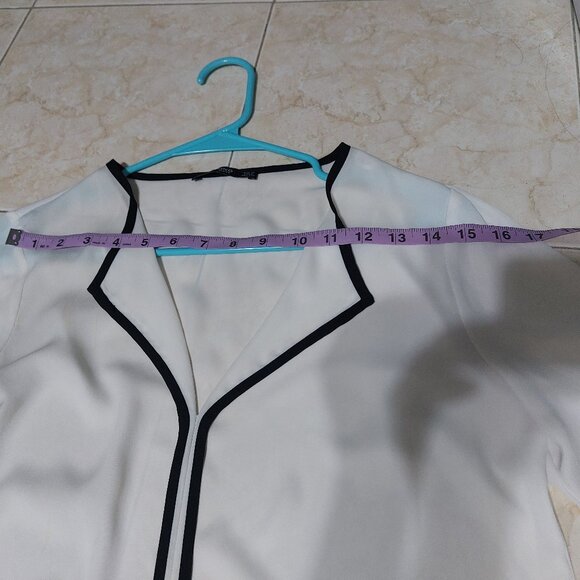 MNG Mango Basics Work Casual Professional Silky Top Black White Soft Comfortable - Picture 10 of 11